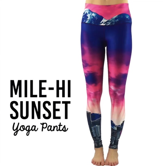Colorado Threads Pants - Colorado Threads Mile-Hi Sunset Yoga Pants